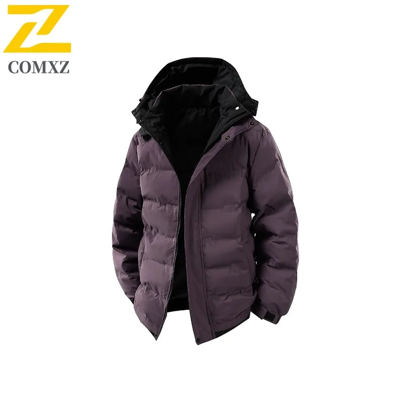 

COMXZ Premium Hooded Men Cotton Jacket Outdoor Exploration Cold Proof Parka Leisure Trekking Thick Warm Winter Cotton Coat