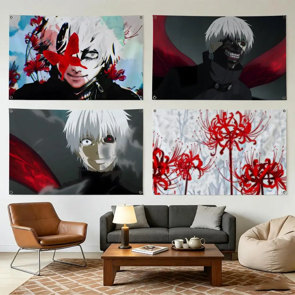T-tokyo Ghoul Anime Moive Flags Durable Outdoor Indoor Festive Decoration Classic Design Wall Room Banner