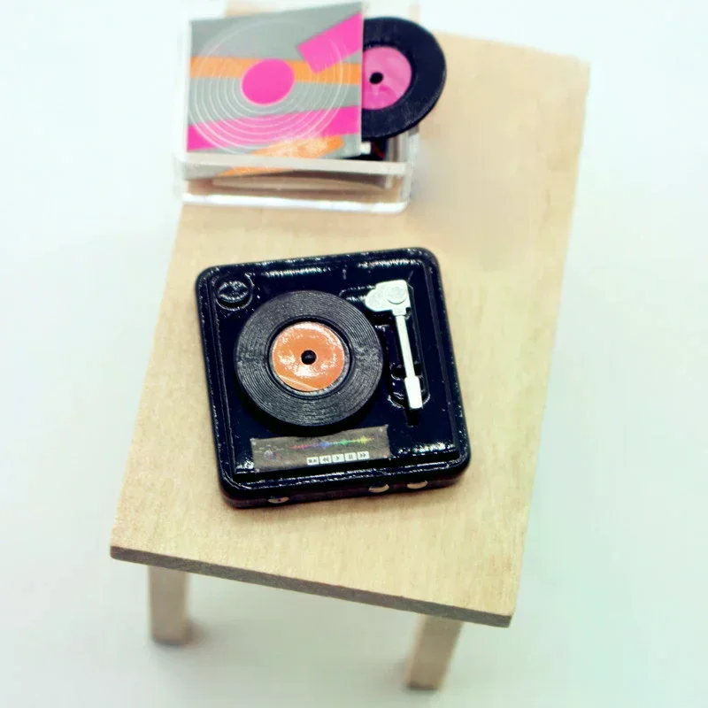 1 Set Dollhouse Miniature Mini CD Disc Record Set Model For Doll House Bedroom Living Room Decor Kids Pretend Play Toys Gift