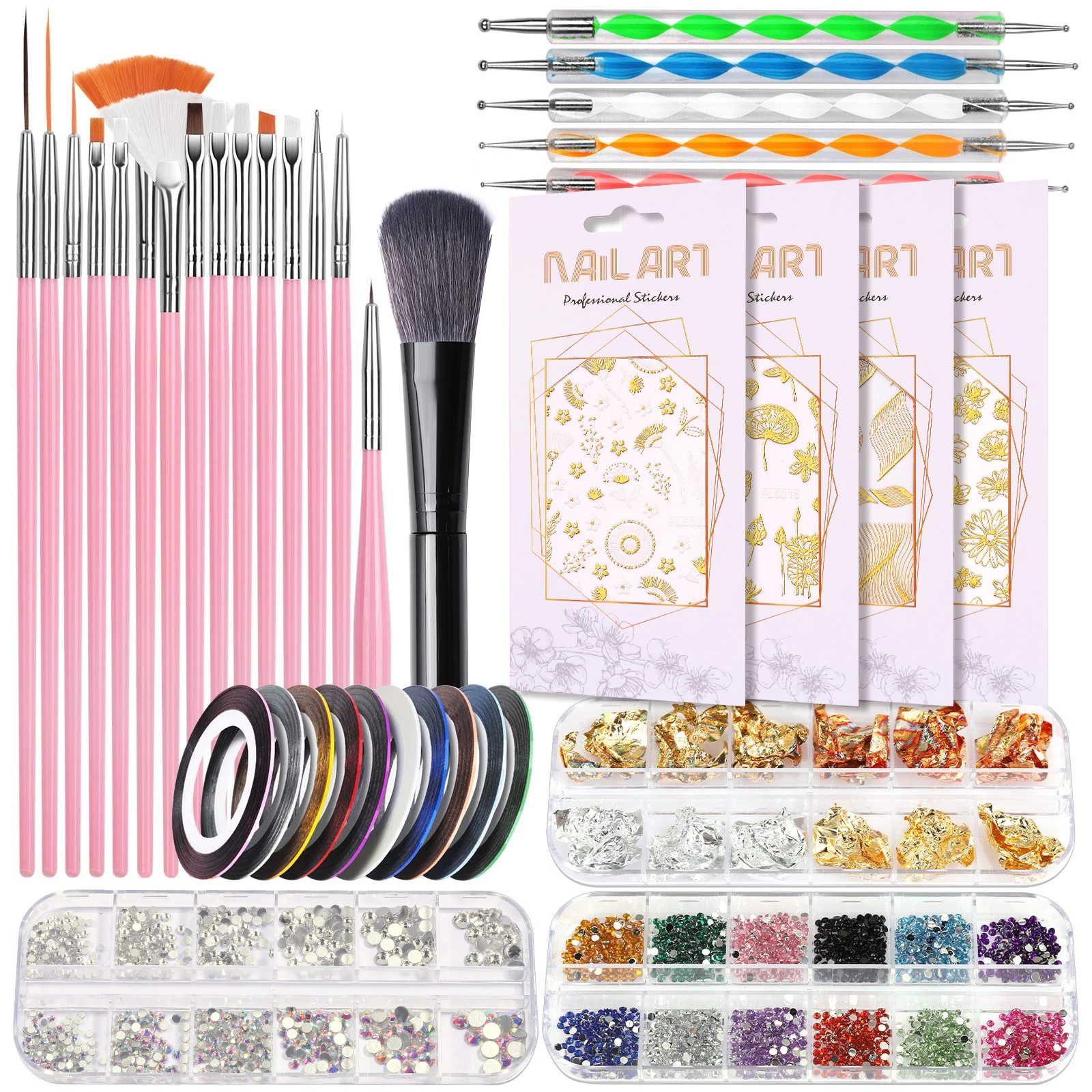 Manicure Set for Nail Sequin Kit Nail DIY Accessories Set Dust Brush Nail Stickers Nails Accessories Manicure Tools