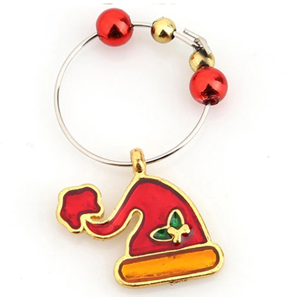 

6Pcs Wine Glass Charms Christmas Style Classic Elegant Drink Markers Party Supplies Wine Glass Gift Drink Charms