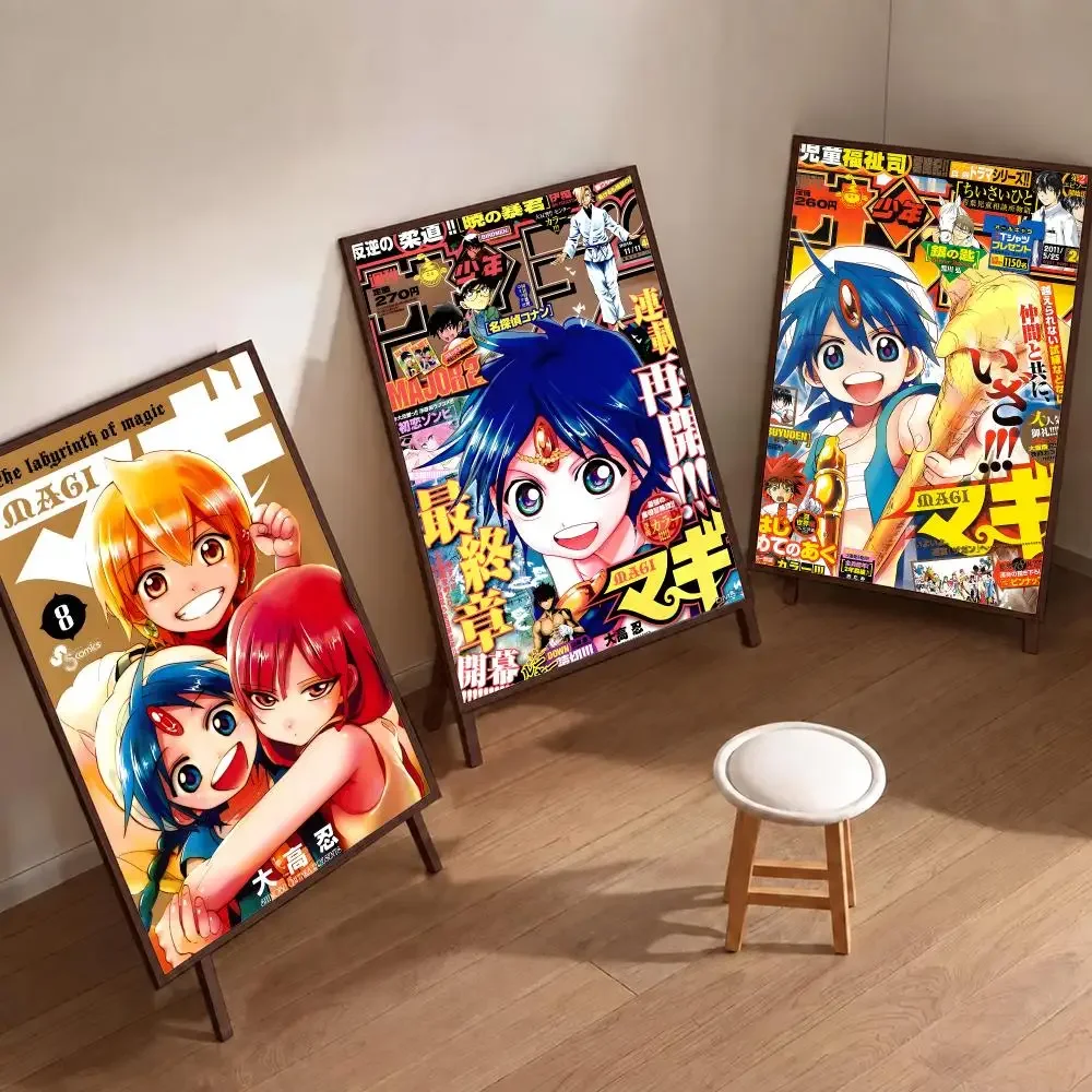 Anime Magi The Labyrinth Of Magic Poster Coffee Shop Bar Wall Art Sticker Self Adhesive Waterproof PP Poster Home Room Wall