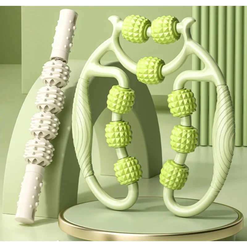 

Circular Leg Clamps-360 Degree 9 Wheels Muscle Roller Massager Muscle Roller Neck Arm Leg Muscle Relax Massager Sports Yoga