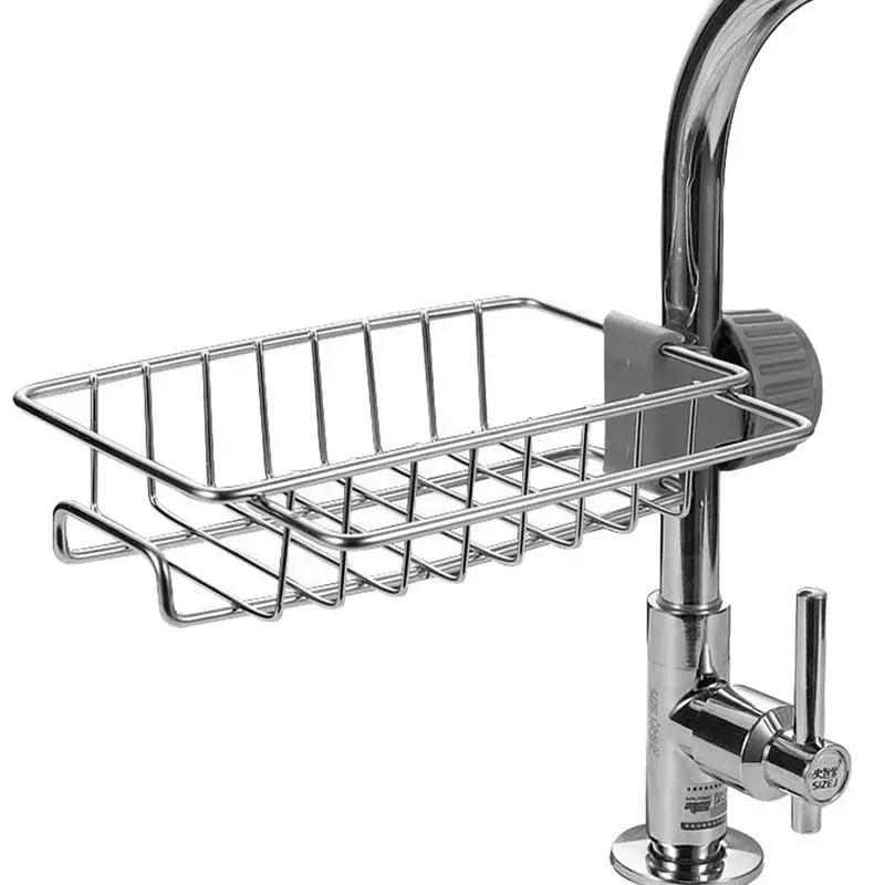 Faucet Rack Stainless Steel Sink Drain Rack Sponge Storage Holder Soap Drainer Detachable Shelf Basket Organizer Kitchen Tools