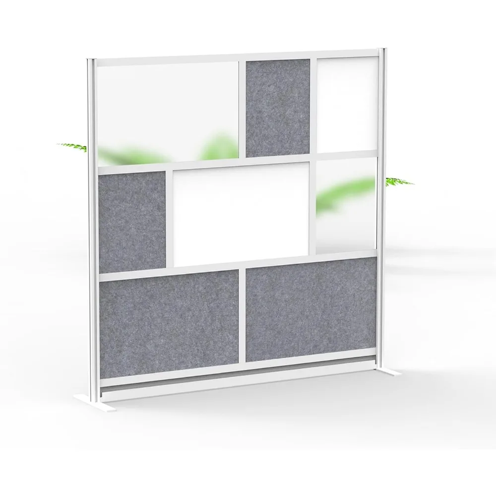 Workflow Modular Wall | Room Divider with Whiteboard, Sound Dampening, & Frosted Acrylic Panels | Expandable Office Partition