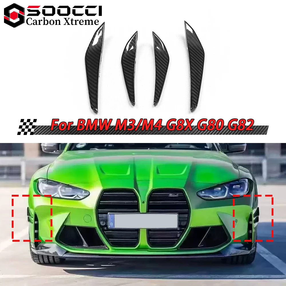 Dry Carbon Fiber MP Style Upgrade Front Canards für BMW M3 G80 G81 M4 G82 G83 Diffusor Frontspoiler Splitter Lip Fin Ente Flügel