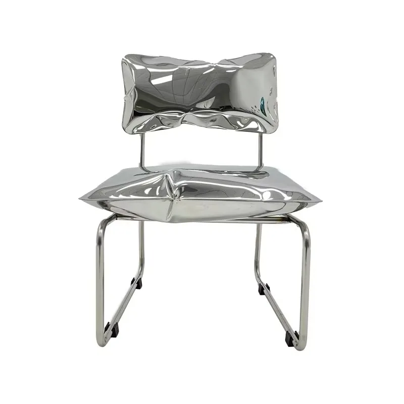 

Designer Stainless Steel Armchair Living Room Hotel Outdoor Sofa Chair Casual Style Furniture
