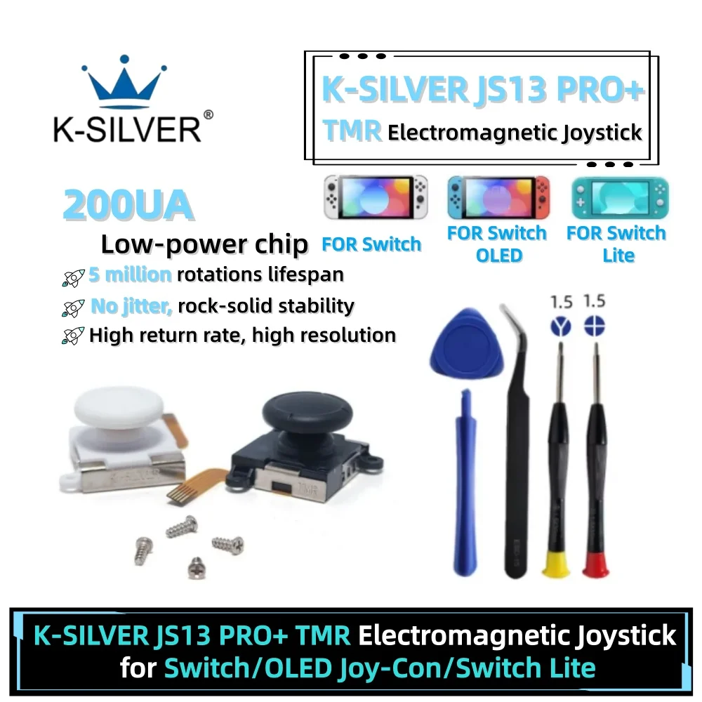

K-SILVER JS19 For Nintendo Switch Replacement TMR Joystick 3D Analog Thumb Stick for Switch Lite Joycon Controller Repair Tool