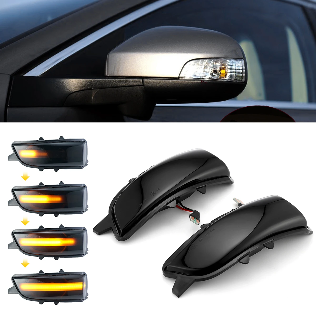 LED Dynamic Rear View Mirror Lamp Indicator Turn Signal Light For Volvo C30 C70 S40 V40 V50 V70 S60 2007-2012 Car Accessories