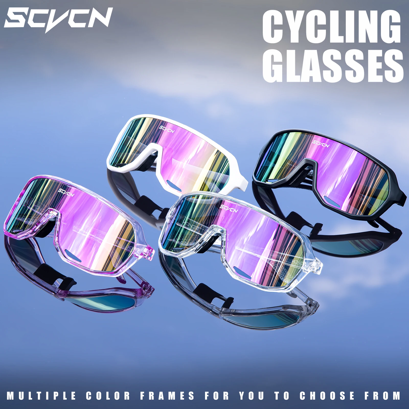 SCVCN Cycling Glasses Cycling Sunglasses Photochromic UV400 Bicycle Eyewear Sports MTB Outdoor Bike Goggles Sunglasses Eyepieces