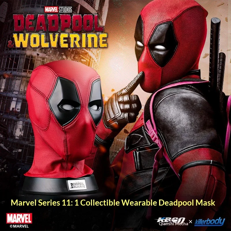 Killerbody Marvel Licensed Deadpool 1:1 Wearable Helmet Blink Synchronous Cosplay Prop For Adult Party Halloween Birthday Gift