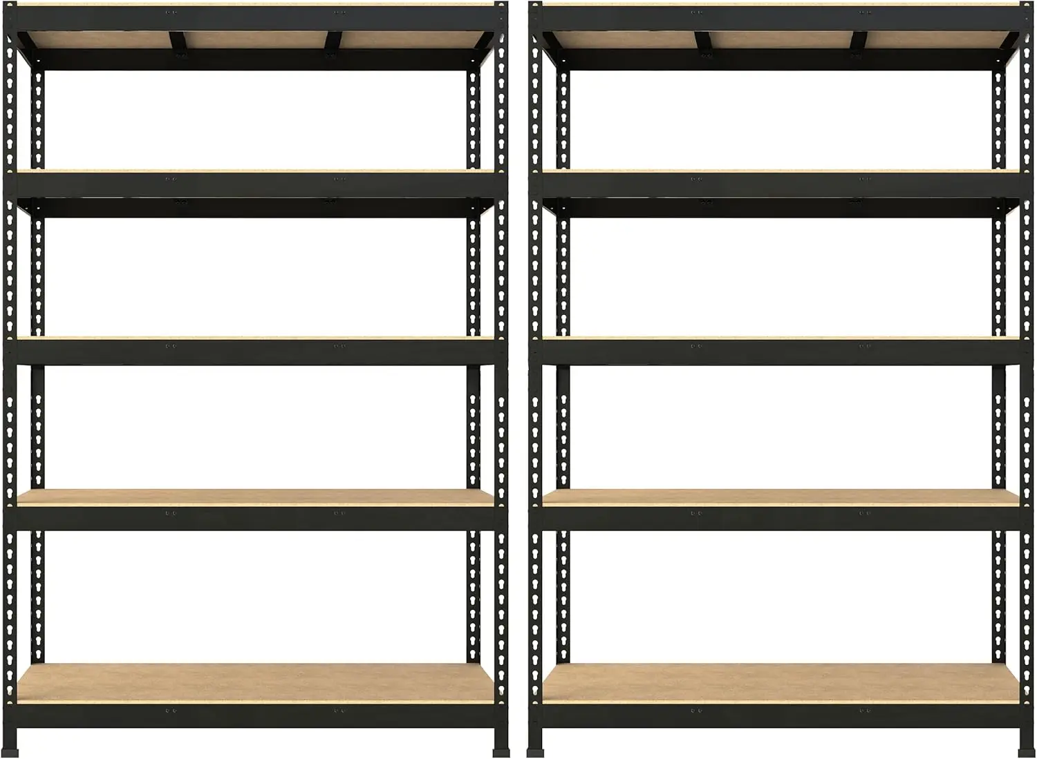 

Prilinex Heavy Duty Storage Shelves 48" W x 24" D x 72" H - 2 Packs 5-Tier Adjustable Metal Garage Shelving Unit, Standing Utili