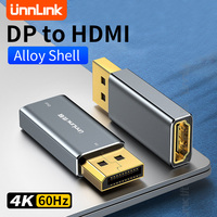 Unnlink 4K DisplayPort to HDMI-Compatible Adapter Male to Female DP to HDMI Video Audio Mini HD Cable for PC TV Laptop Projector