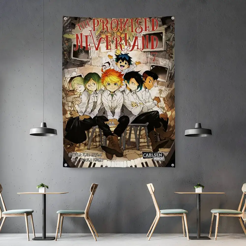 

P-Promised NeverlandS Flag Room Bedroom Home&Outdoor Wall Hanging Concert Printed Background Decoration Art Banner