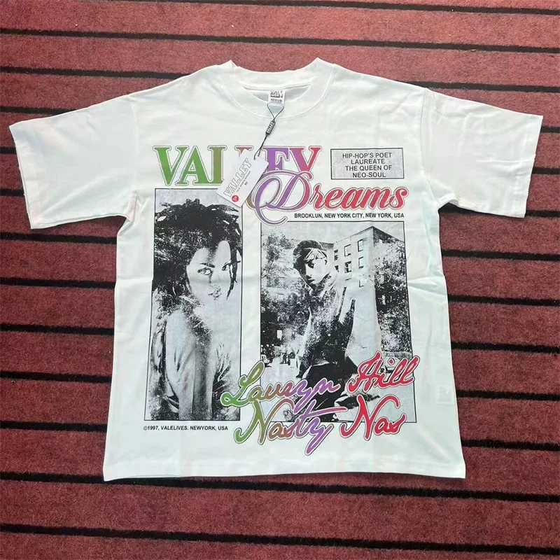 

Белые женские футболки VALLEY с короткими рукавами из чистого хлопка Vale, большие мужские футболки