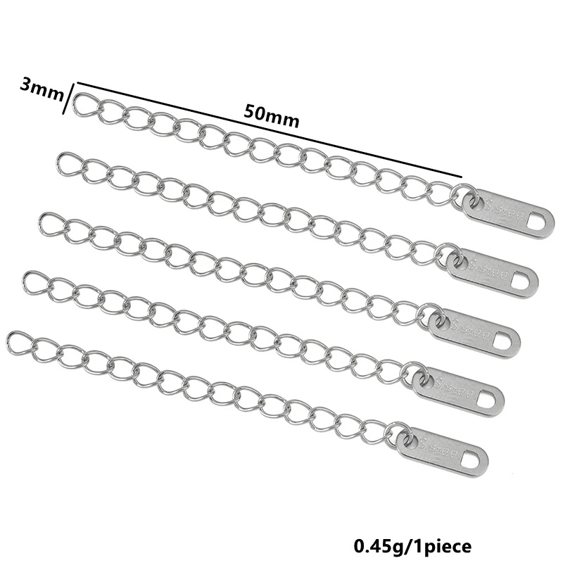20pcs Stainless Steel Extension Chains Kit
