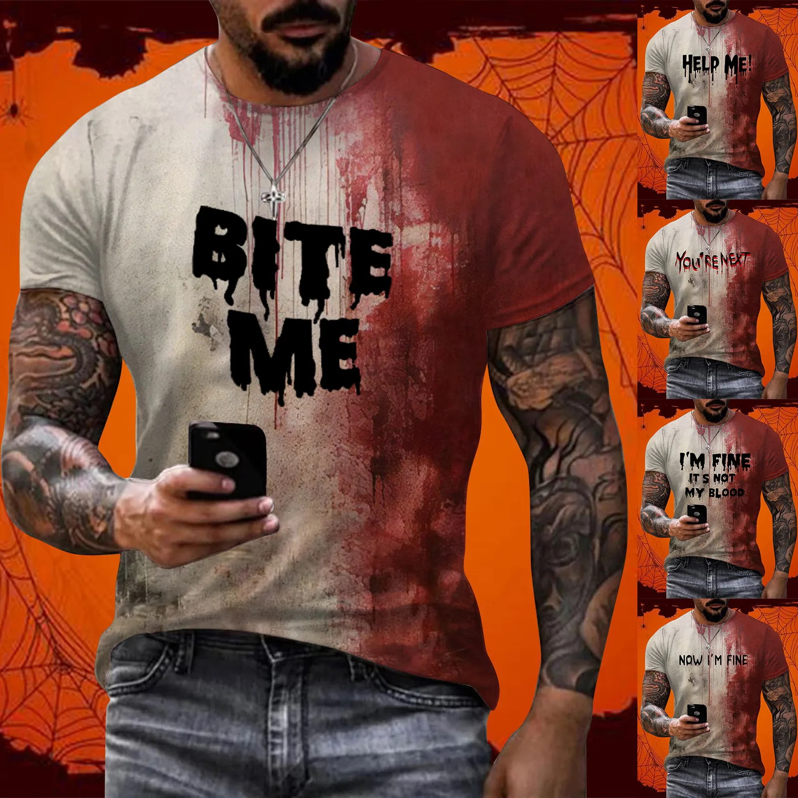 I'M Fine Bloody Shirt Problem Solved T Shirt Women Funny Halloween Blood Clothes Hoodie