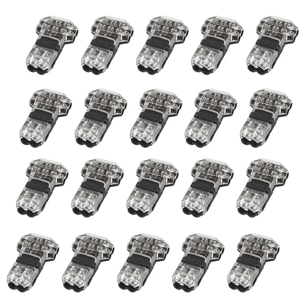 X14A& 20PCS Low Voltage Wire Connectors Solid Connection T Tap Wire Connectors 2 Pins Wire Splice Connectors No Wire-Stripping