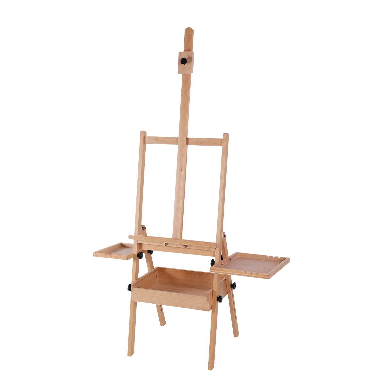 

Портативный студийный мольберт с подставкой для хранения, большой деревянный H-образный мольберт с выдвижным ящиком для художников, студентов и взрослых