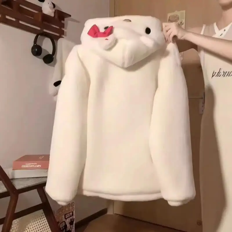 Kawaii Sanrios Hellokitty مقنعين البلوز الفتيات الخريف الشتاء لطيف فضفاض سترة سميكة زوجين عارضة الساخن تنوعا سترة