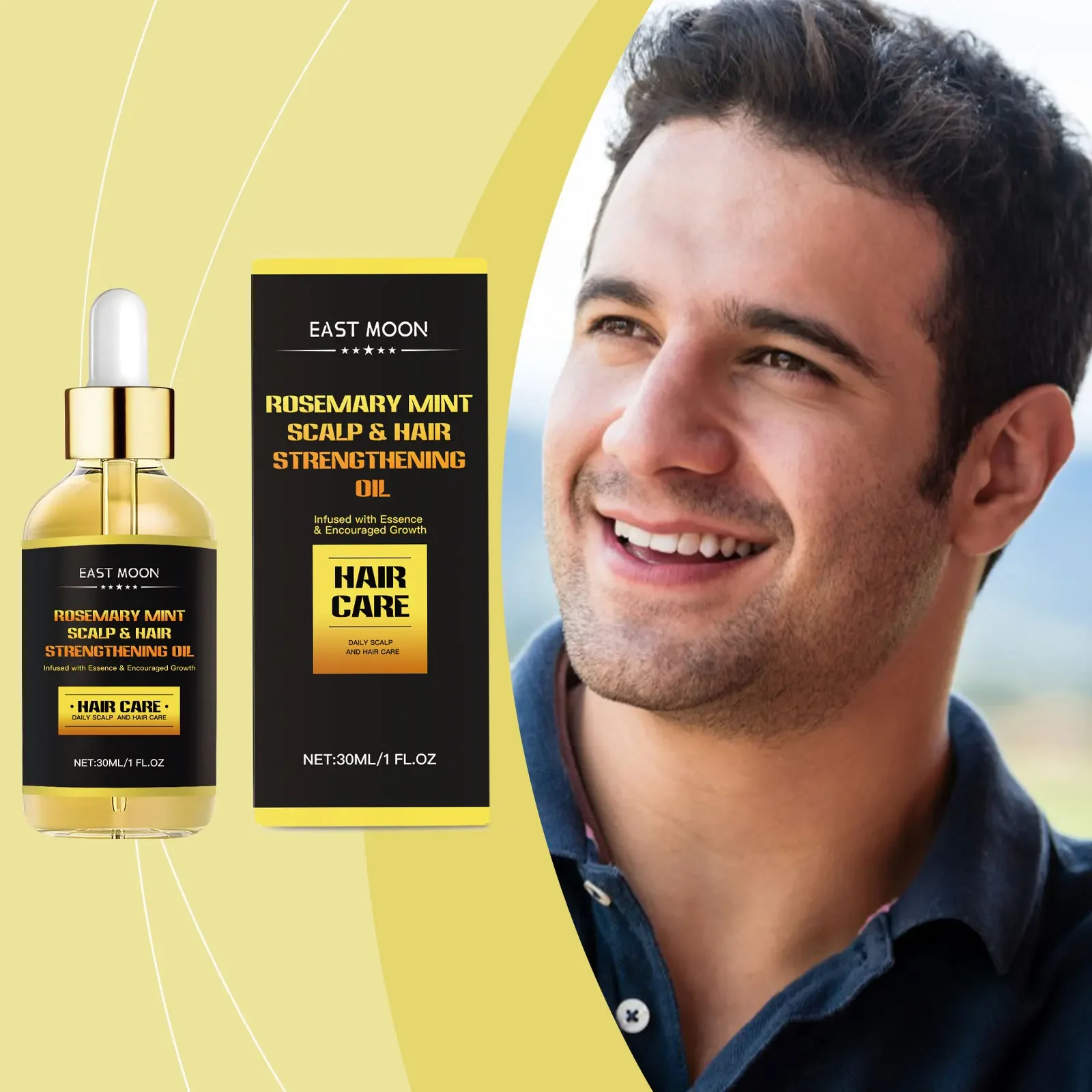 

Men's Hair Care Essential Oil Moisturizing Hair Care Wave Styling Oil Hair Cleansing Plump and Smooth Effectively Nourish Scalp