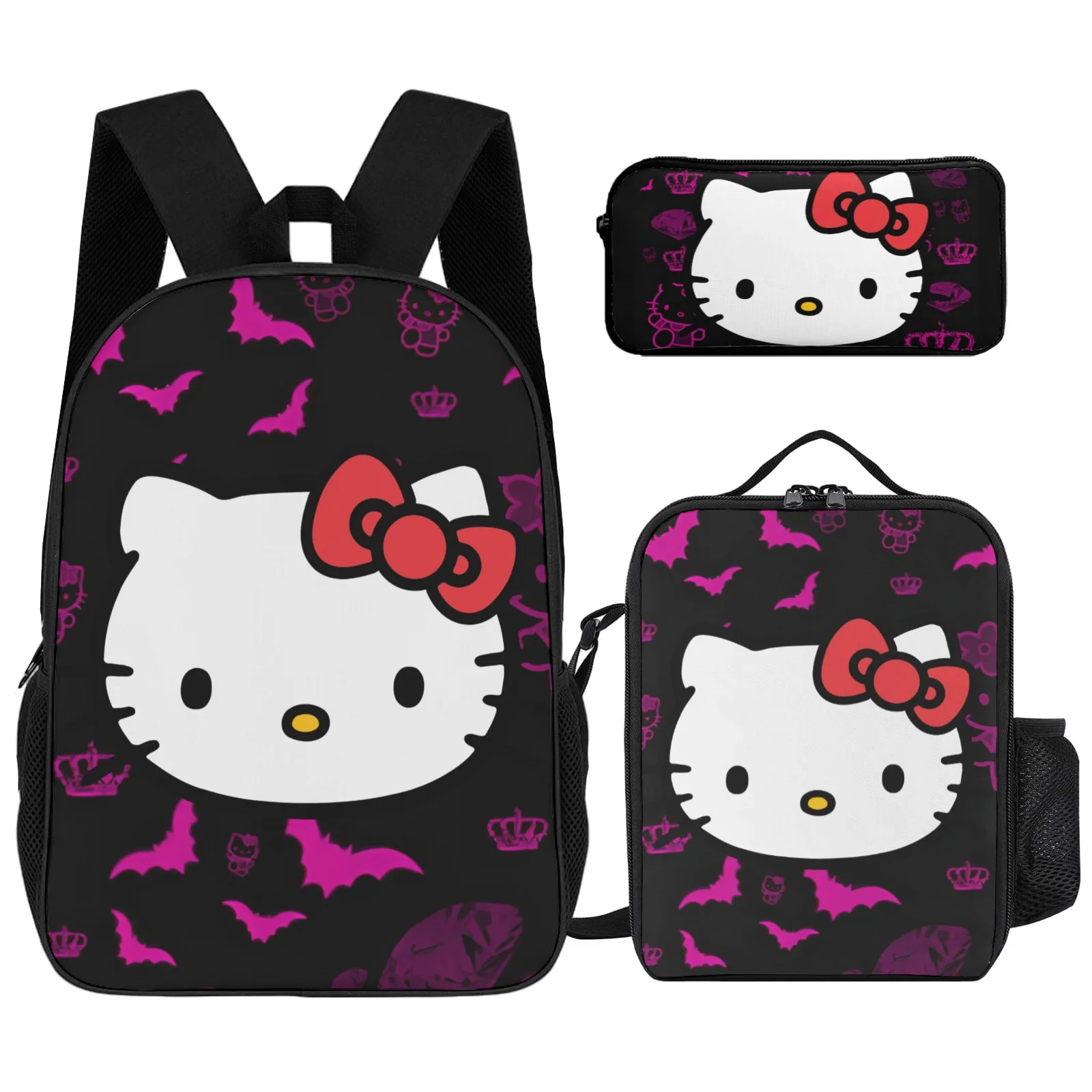 

Школьная сумка с принтом Hello Kitty Mochila, 17-дюймовые японские школьные сумки, 17-дюймовый пенал, школьный рюкзак, сумка для обеда