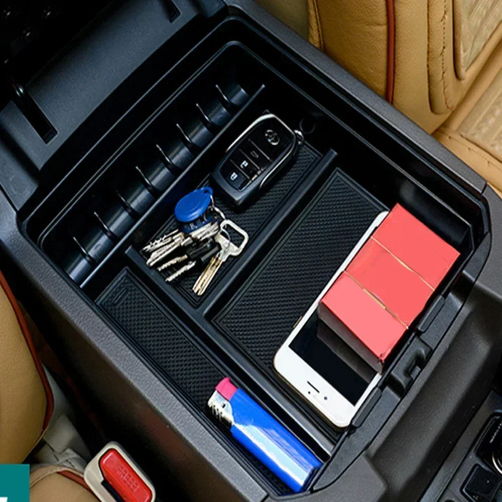 Car Central Console Armrest Storage Organizer Box For Toyota 120 FJ120 Interior Armrest Flocking Containers