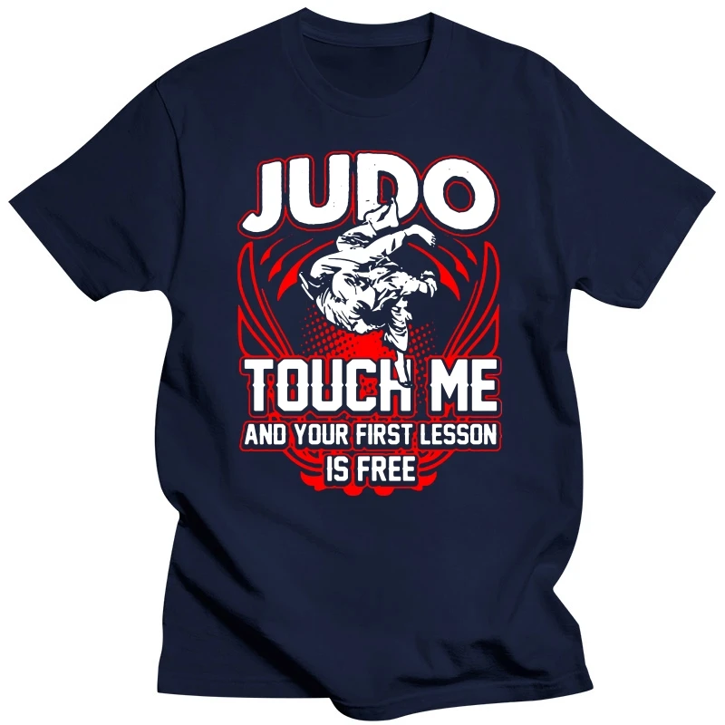 Judo Men's O-neck T Shirt Me And Your First Lesson Is-free Martial Arts BJJ Graphic Print O-neck Fighters Instructors Tee Shirt