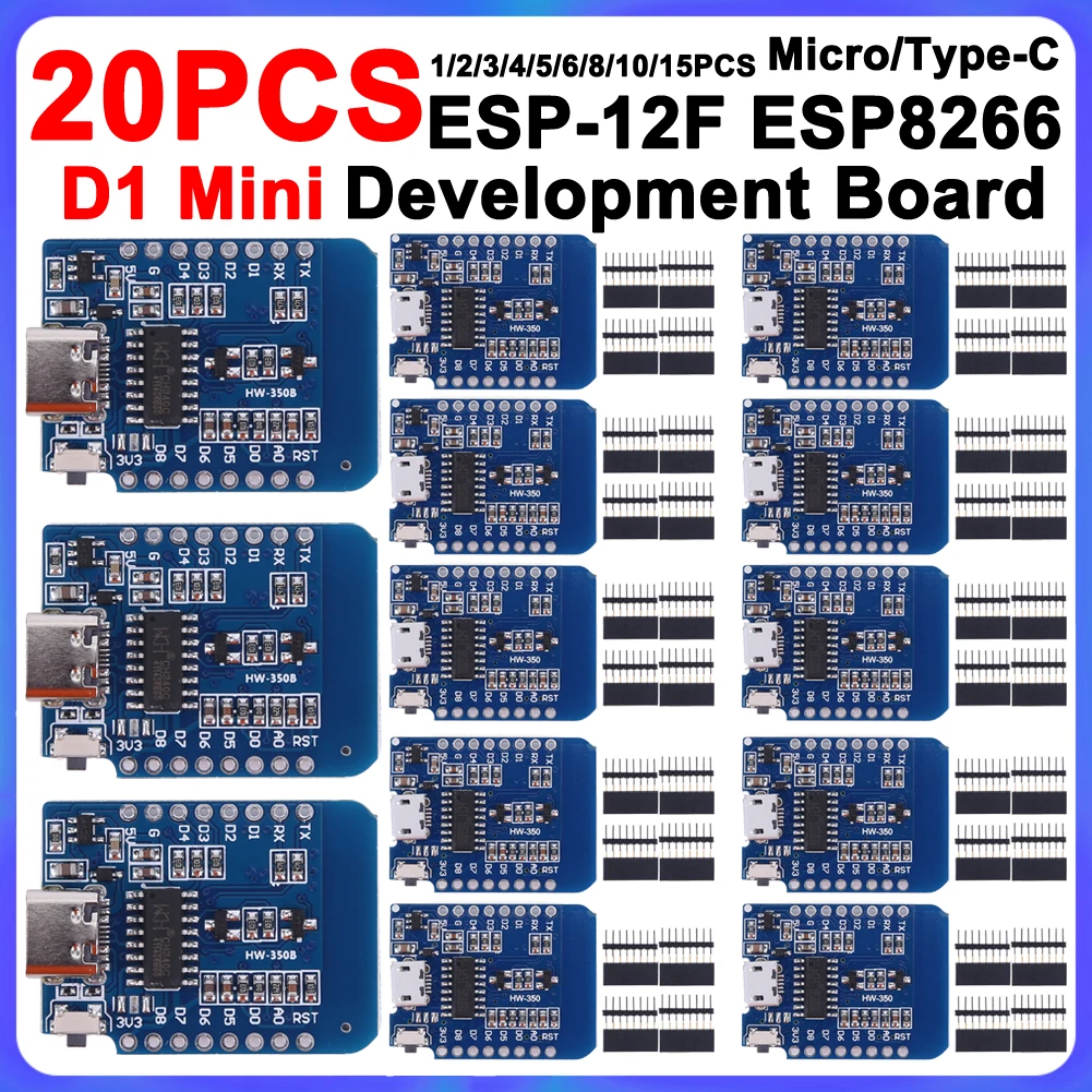 D1 Mini WIFI Development Board ESP8266 ESP-12 ESP-12F CH340G CH340 V2 Usb Wemos D1 Mini Nodemcu Lua Iot Board 3.3V Met Pins