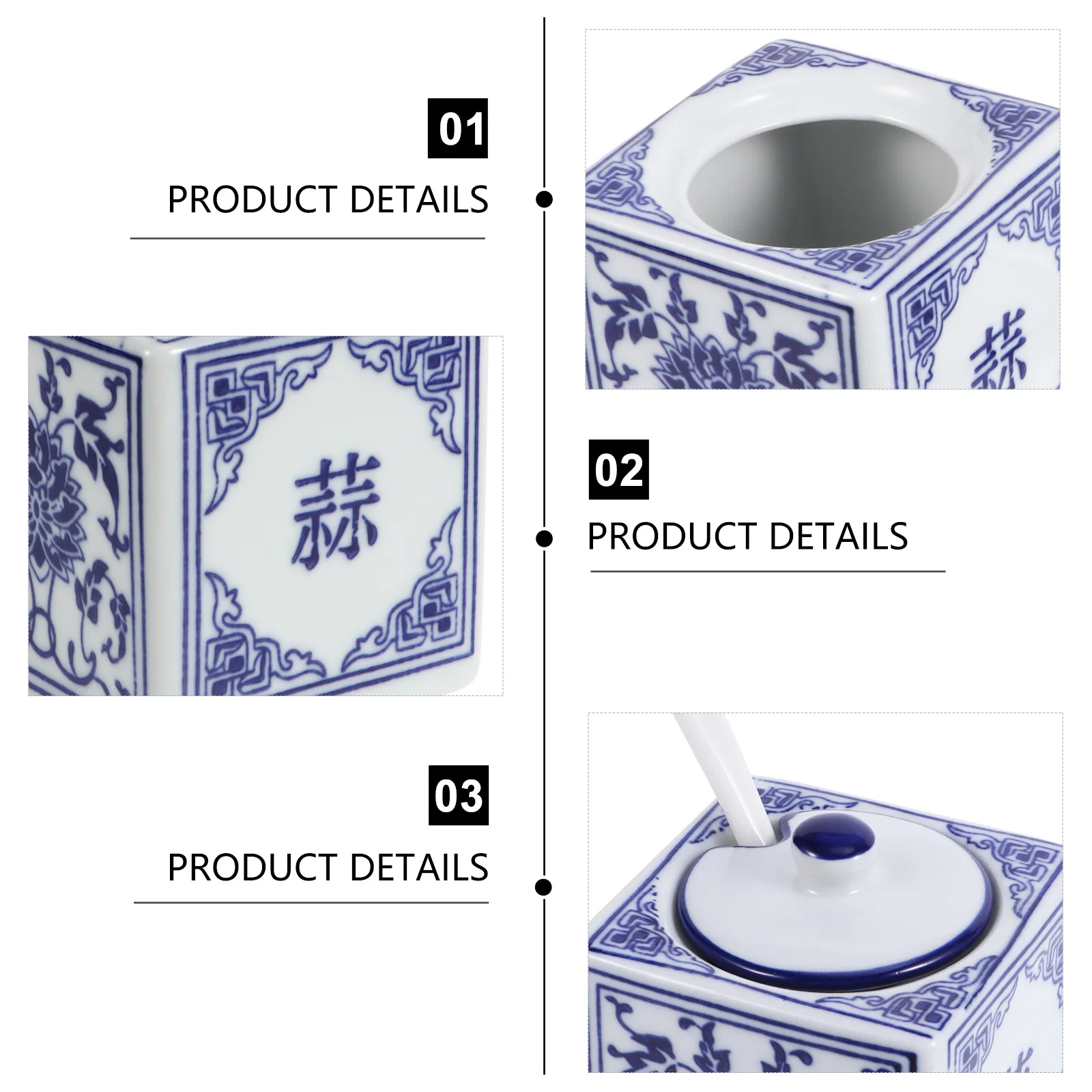 

Kitchen Seasoning Organizer Ceramic Spice Jar with Cover Waterproof Fall-Resistant Food-Grade Material for Home Restaurant Store