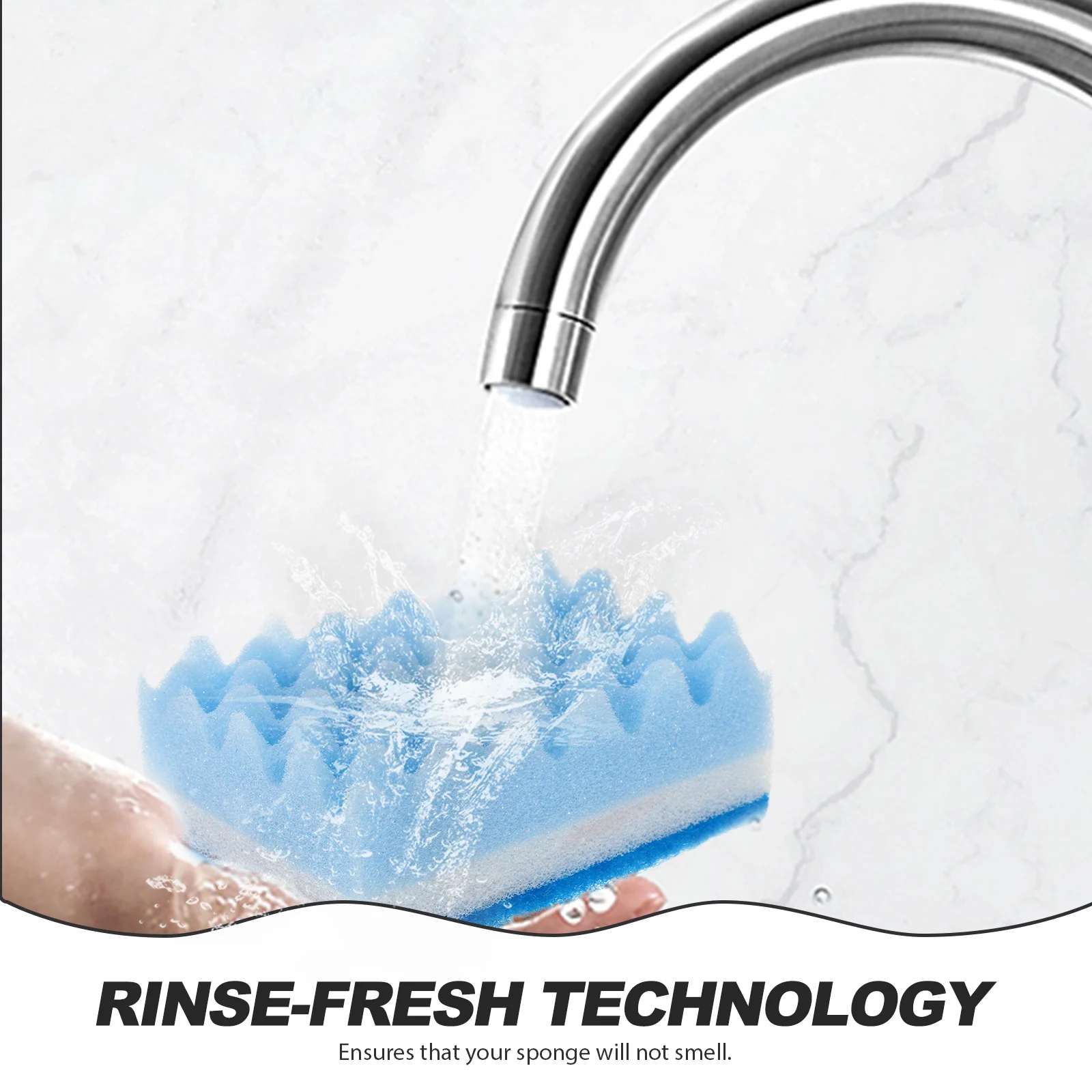 

6Pcs Cleaning Sponges Heavy Duty Rippled No Scratch Odor Resistant Durable Extra Thick Scrubbing Dish Sponges Kitchen Car