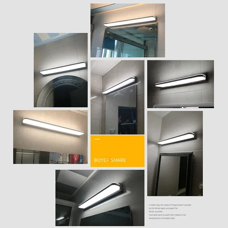 9W/12W 220V Modern banyo hafif paslanmaz çelik LED ayna ışık makyaj duvar lambası makyaj aydınlatma armatürleri ayna lambası