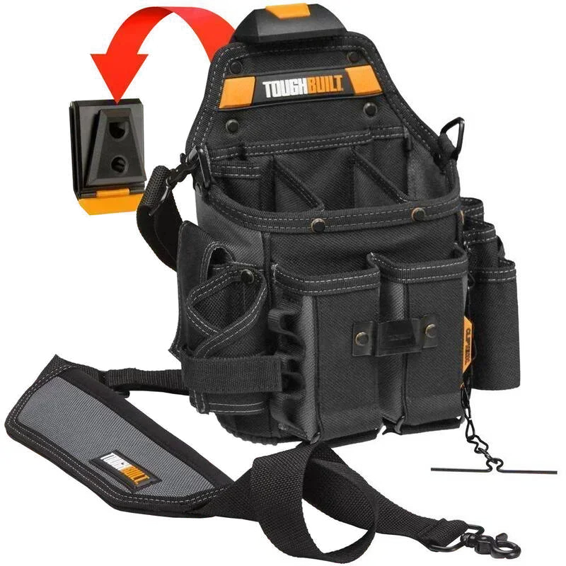 Imagem -06 - Toughbuilt Tb-ct114 Journeyman Bolsa para Eletricista Mais Alça de Ombro Espessada Pacote de Cintura de Armazenamento de Grande Capacidade