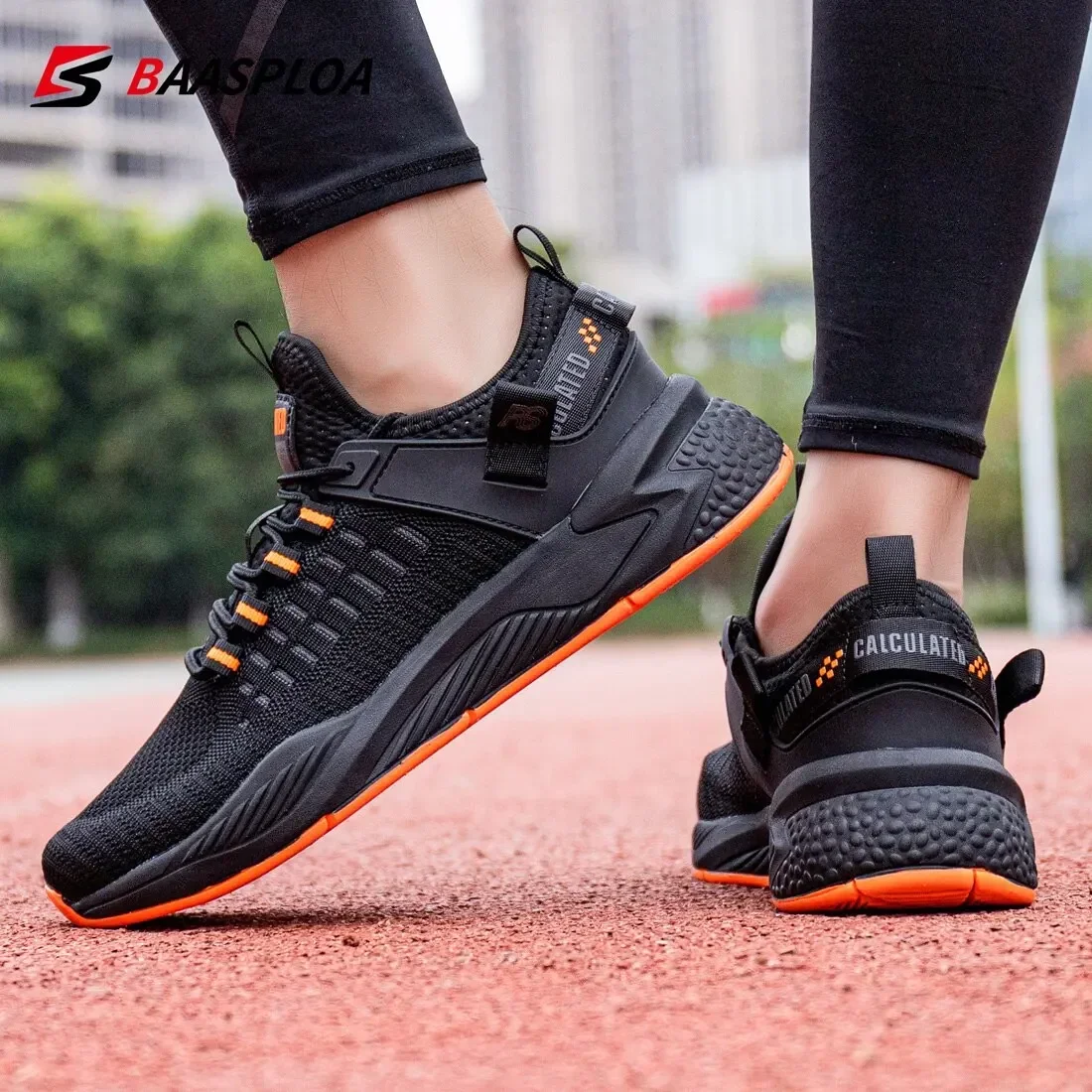 Baasploa Men Running Shoes Non-slip Shock Absorption Sneakers Comfort Lightweight Tennis Shoes Man Breathable Casual Shoes
