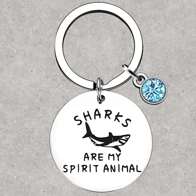 

Hot Inspirational Shark Keychain Shark Themed Gift Key Rings Sharks are my Spirit Animal Gift for Shark Lover