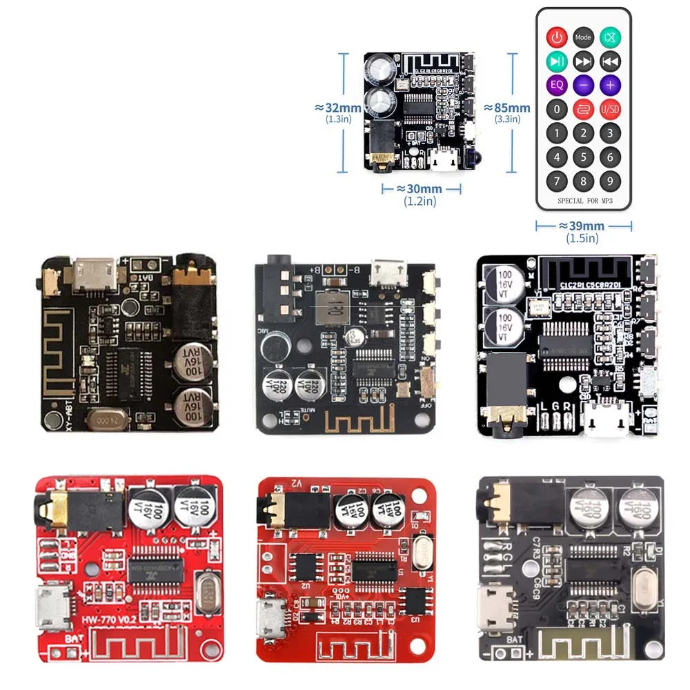 

VHM-314 Bluetooth Audio Receiver Board Bluetooth 5.0 MP3 Lossless Decoder Board Wireless Stereo Music Module DIY Electronic Kit