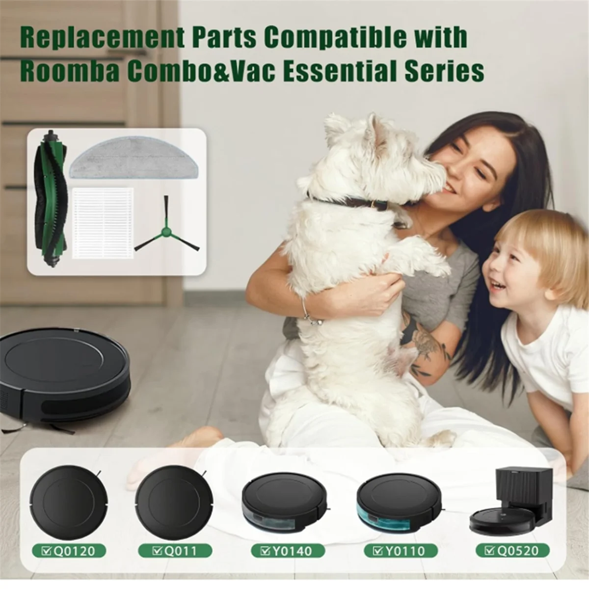 Novo para essencial q0120 y0140 q0520 q011 y0110 auto esvaziamento robô vácuo escova lateral principal filtro hepa mop almofada