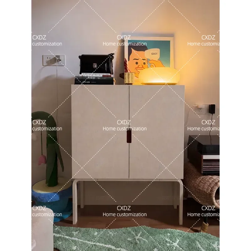 Tall Entryway Storage Cabinet with Mirror Foyer Locker for Living Room Floor Standing Side Cabinet for Sundries Organization