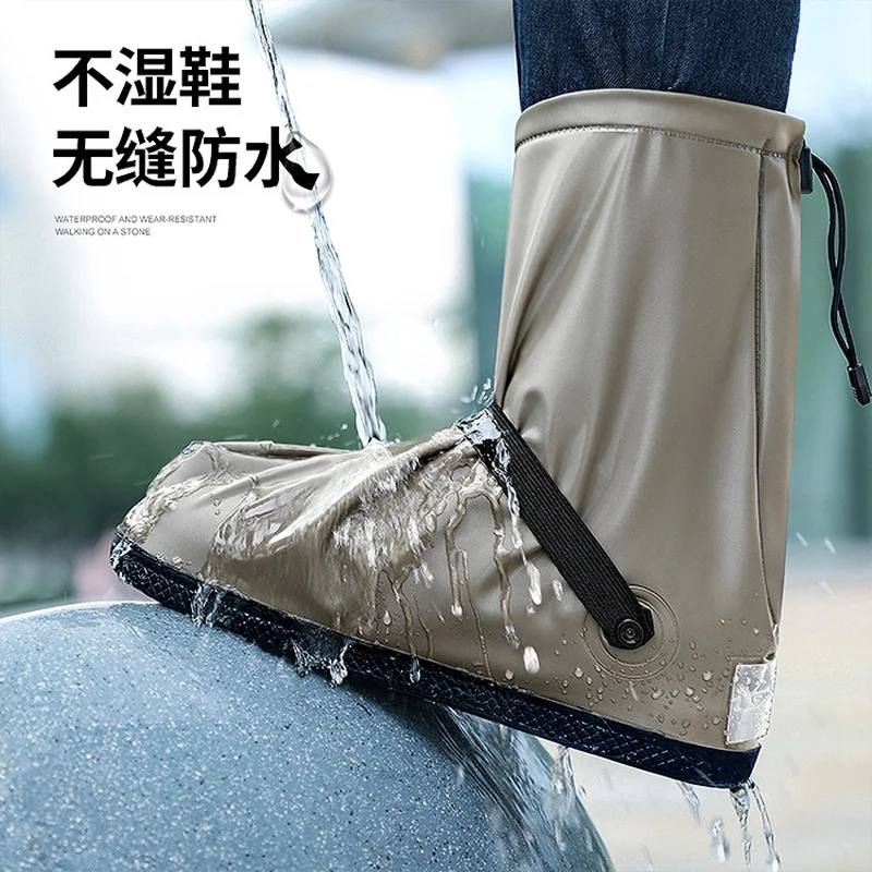 Shoe Covers PVC Rainstorm-level Rainproof Reflection Non-slip Silica Gel Motocycle Riding Outdoors Rain Boots CN(Origin)