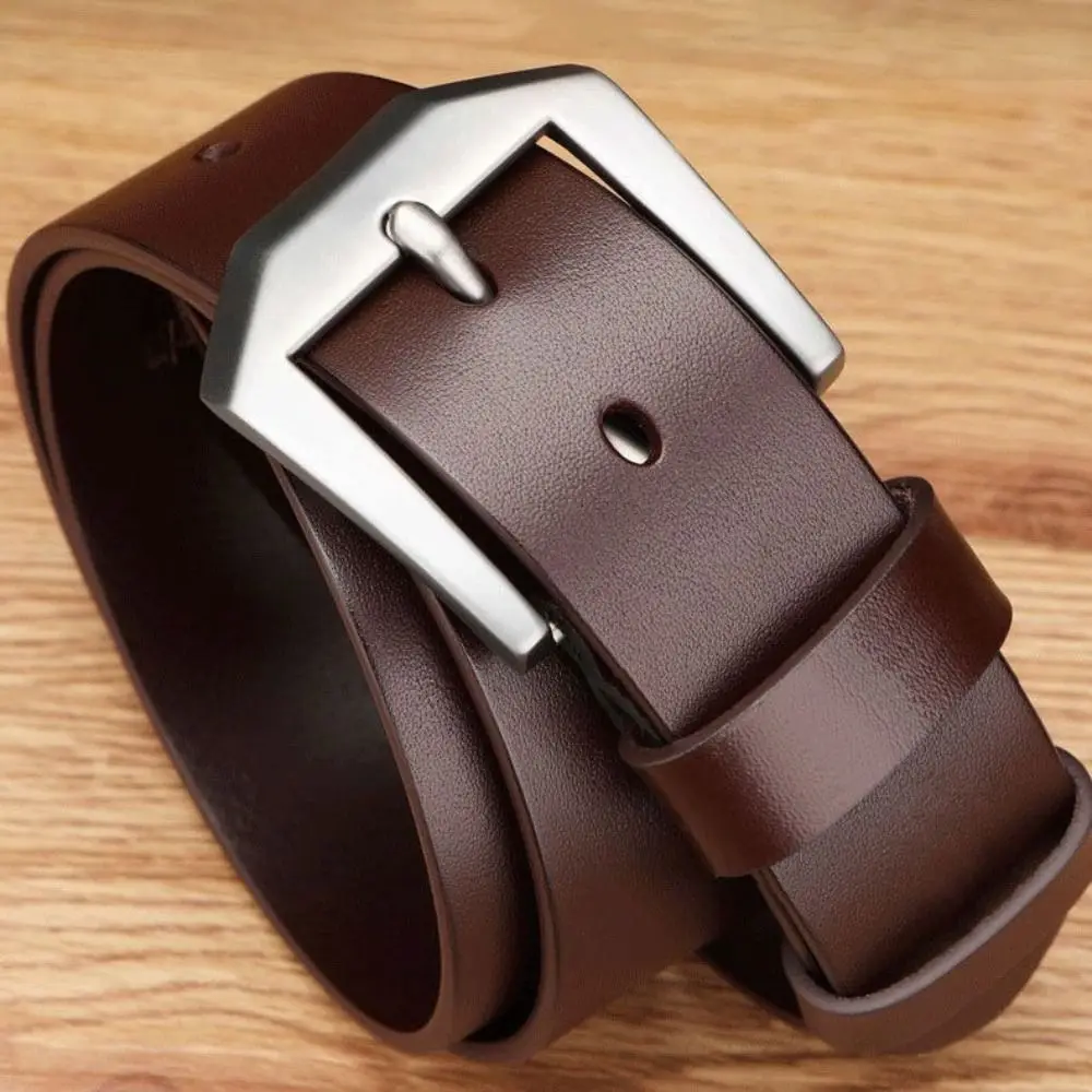 Trendy Versatile Business Leather Belt Luxury Brand Man Leisure Belt Pin Buckle Waistband