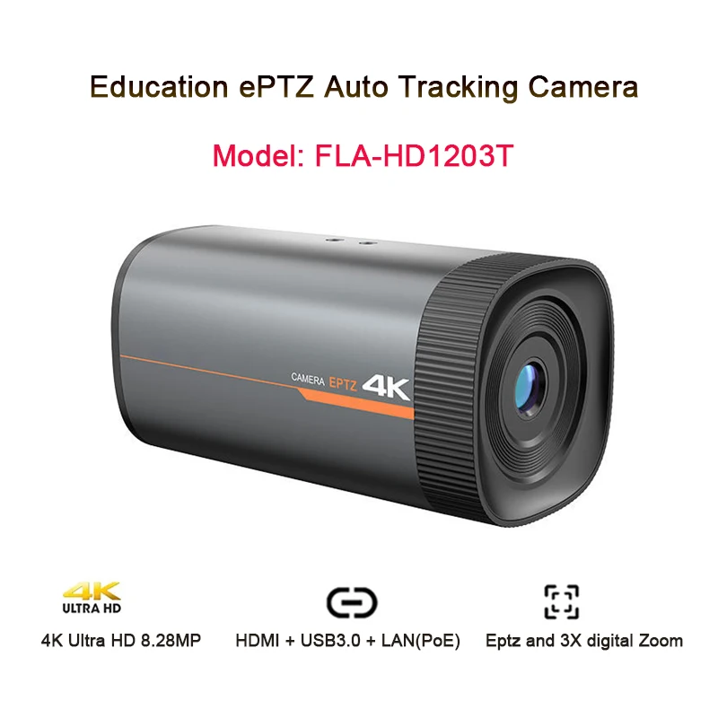 

4K Lecturer Auto Tracking ePTZ Camera HDMI USB3.0 IP POE With 3x Digital Zoom Teacher Tracking AI Auto Framing For Education