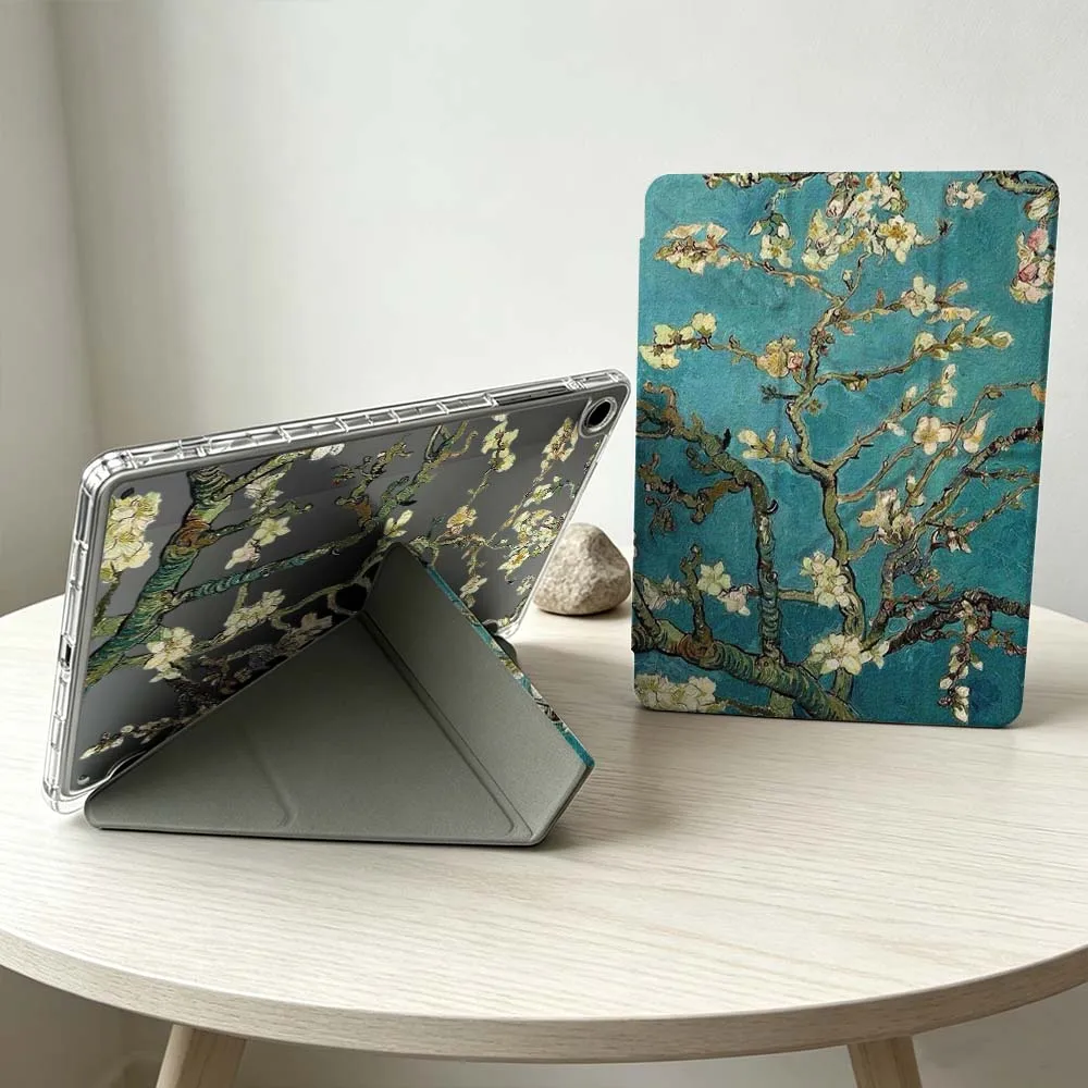 Art Apricot Blossom Pattern For Samsung Galaxy Tab S10 S9 S8 S7 S6 A11 A10 A9 FE Plus Lite Foldable 3Y Tablet Case Soft 2