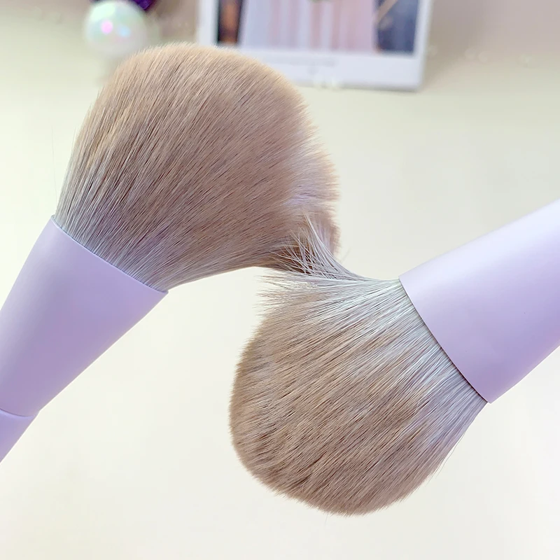 10pcs/Set Makeup Brush Corn Fiber Soft Brushes Light Purple Shadow Foundation Powder Eyelash Lip Concealer Brush Travel Size kit