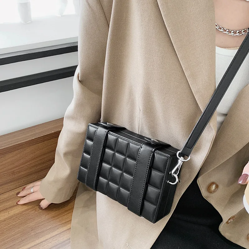 Box Design Small Crossbody Bag Shoulder Bag for Women 2021 Casual Clutch Bag Designer Bag Female Purses and Handbags Pu Leather