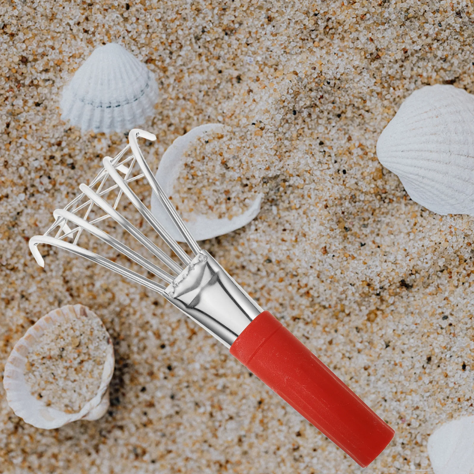 

Stainless Steel Rake Beach Shell Digging Tool Lightweight Portable Steel Seafood Harvesting Garden Accessories