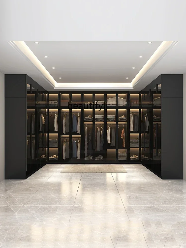 

ss26 Wardrobe Home Bedroom Simple Modern Cloakroom Cabinet Combination Glass Door Wardrobe