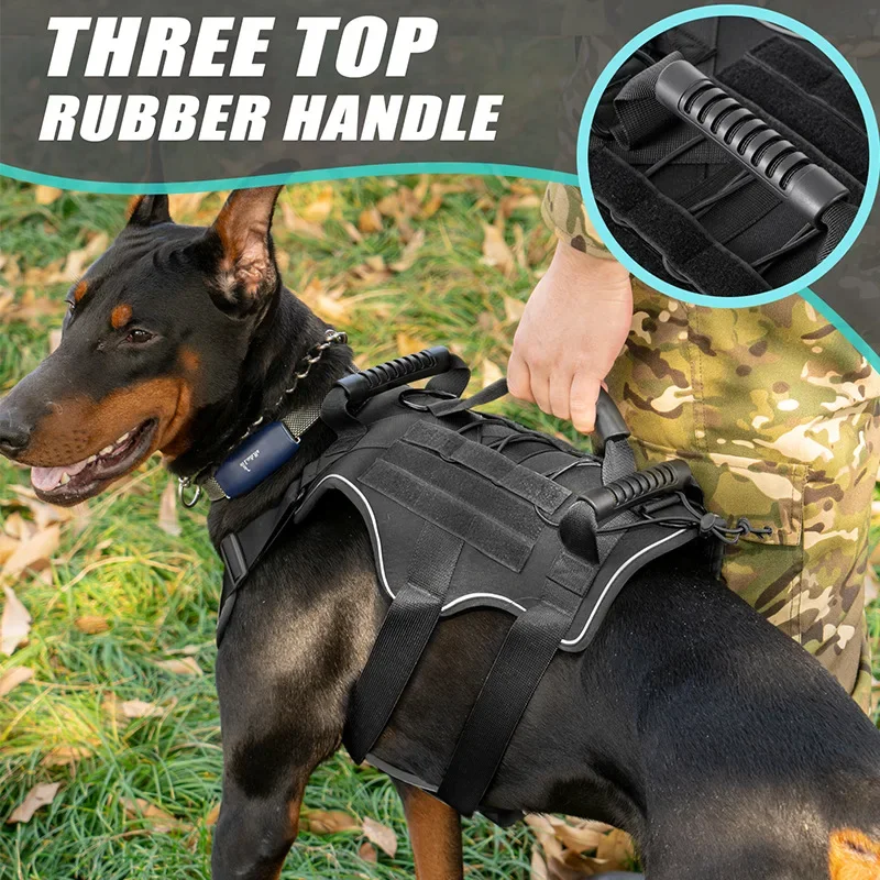 

Tactical Dog CoatExplosion-proof Punch Chest Harness for Large DogsAnti-breakaway Multi-purpose Dog Walking Traction Dog Vest