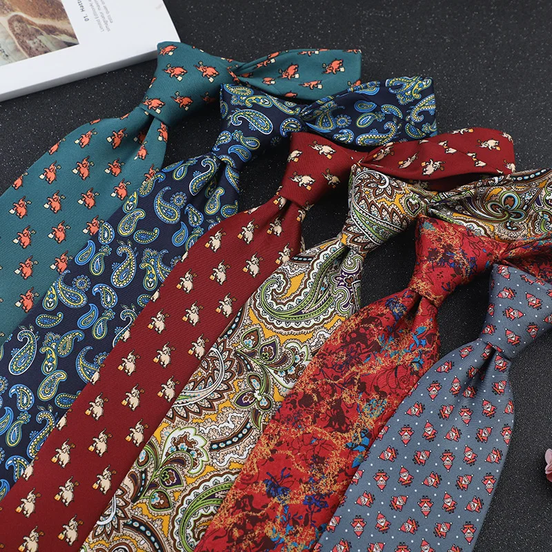 9cm Brand Paisley Floral Neckties Formal Business Ties for Men Wedding Necktie Men's Plaid British Business Bridegroom Neckties