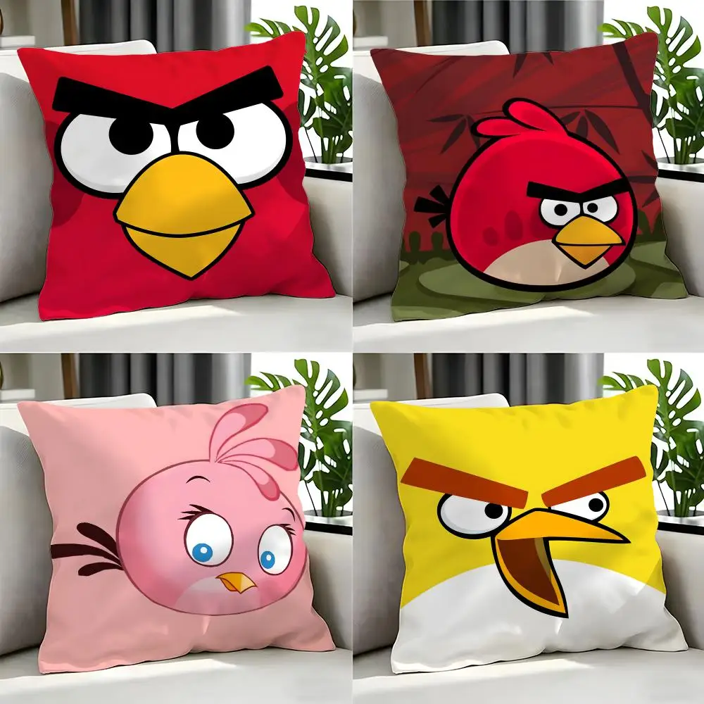 Capa de almofada do jogo Angry Birds, conjunto de 4 peças, 50x50, 45x45, 40x40, fronha decorativa para sofá, decoração de casa