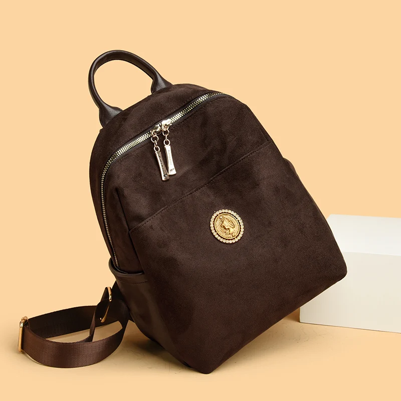

Women's Quality Soft Leather Backpacks Travel School Bag Rucksack Fashion Designer Back Pack Women Large Capacity Sac A Dos